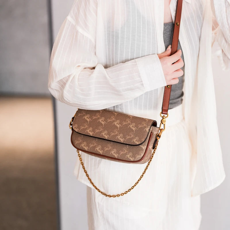 Bolsos de mano para mujer, bolsos de mano de cuero, bolso bandolera, estilo elegante, marca de lujo para damas