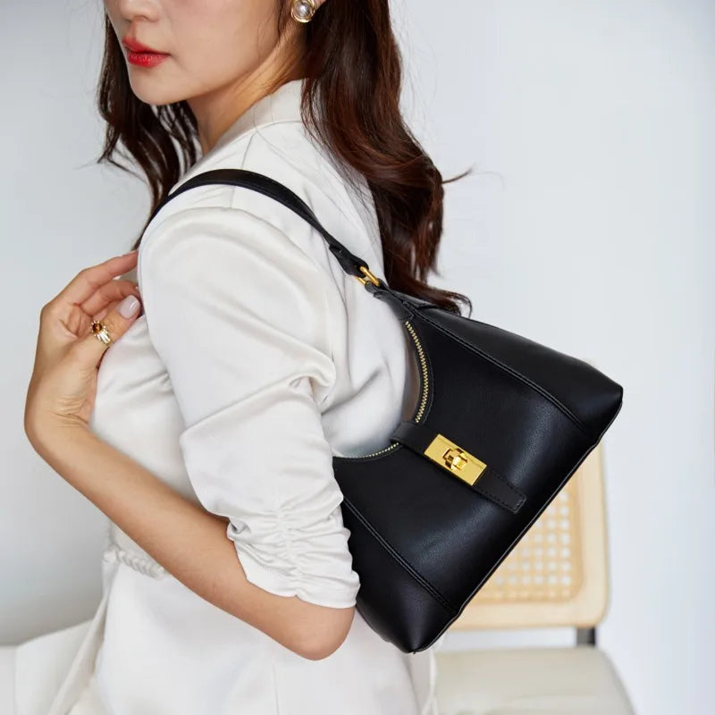 Bolso de mano de cuero de moda para mujer, bolso de lujo, bandolera convertible, bandolera de diseñador famoso, elegante para mujer.