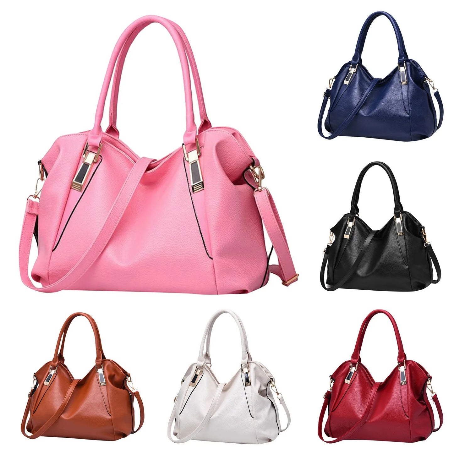 Bolso de mano de piel suave para mujer, bandolera de gran capacidad, con un solo hombro, a la moda