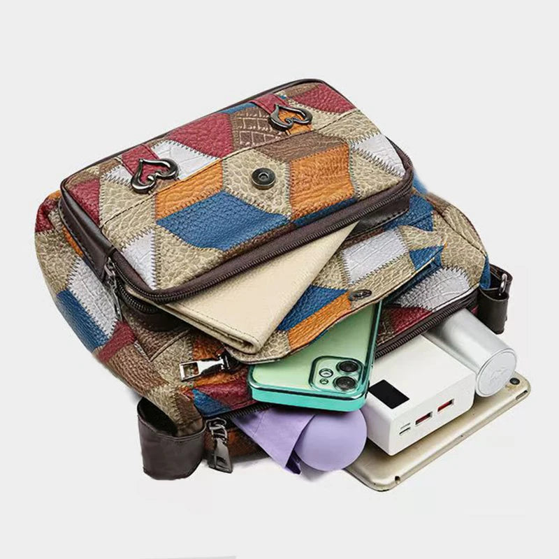 Bolso de mujer, bolso de mamá, se puede llevar cruzado al hombro con un diseño geométrico, adecuado para ocasiones laborales.