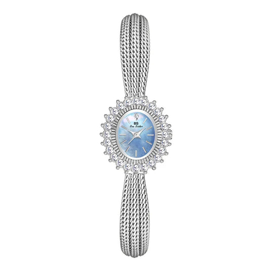 Relojes retro para mujer, de alta gama, elegantes, con esfera de concha, de lujo, resistentes al agua, dorados y plateados, 2025