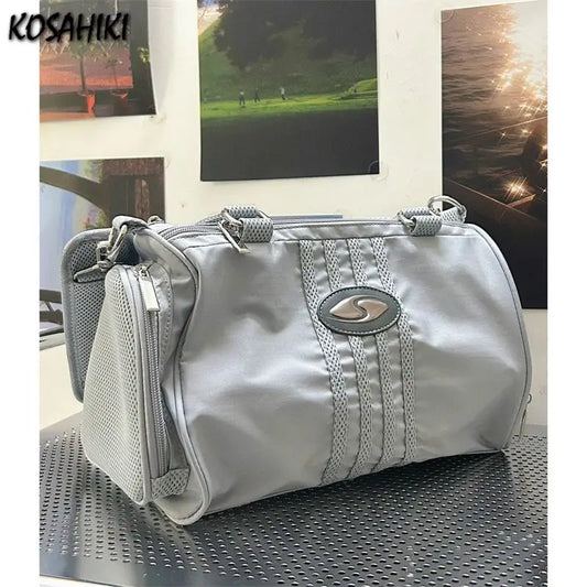 Bolsos de mano deportivos para mujer, de nailon, de gran capacidad, estilo vintage, tipo cargo, estilo bandolera, informal, estilo Y2k, de lujo.