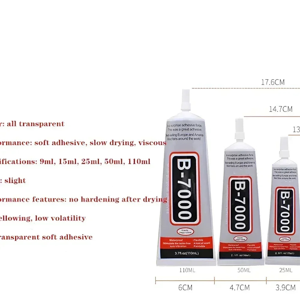 B7000 50ml Multipurpose Industrial Adhesive DIY Rhinestone Jewelry Crafts Phone Case Repair Touch Screen Glass Liquid Super Glue