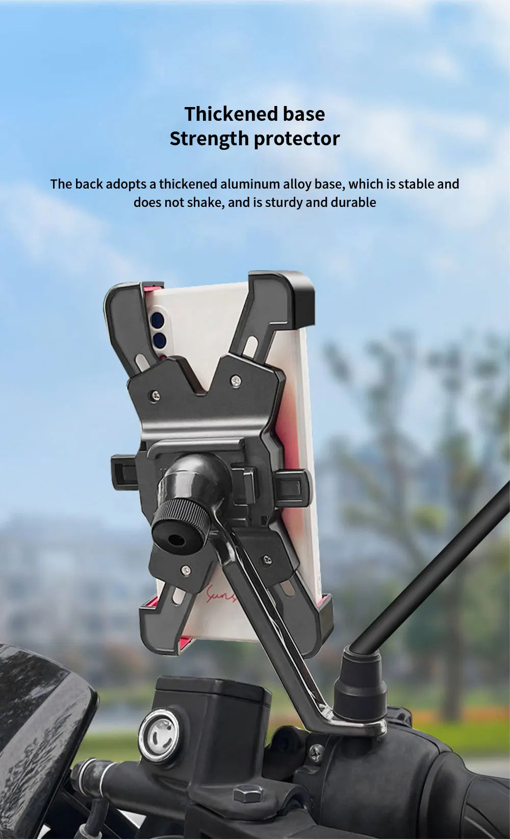Bike Phone Holder Motorcycle Universal Bicycle handlebar Rearview Mirrors Bracket for 7.2 Inch Mobile Phone Stent Shockproof