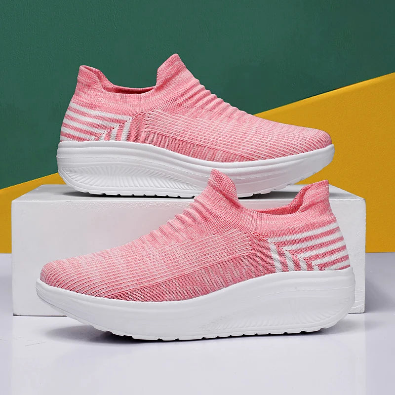 Zapatos para mujer, primavera otoño, transpirables, de moda, con plataforma, zapatillas informales para mujer, mocasines para caminar, zapatos de mujer