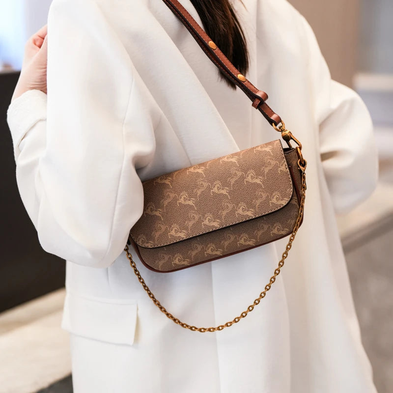 Bolsos de mano para mujer, bolsos de mano de cuero, bolso bandolera, estilo elegante, marca de lujo para damas